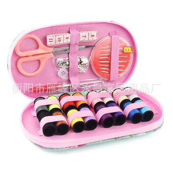 

Portable Mini Travel Sewing Kits Box With Color Needle Threads Pin Scissor Sewing Set With Case Box Home Tools DIY Handwork Tool