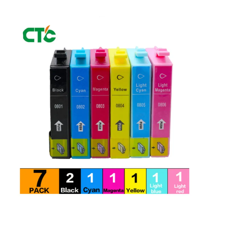Совместим с парами T0807 PX650 PX660 PX700W PX710W PX720WD PX730WD PX800F|Чернильные картриджи| |