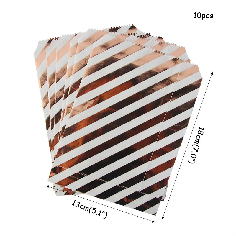 10 шт. розовая Золотая бумага рождественские чулки в полоску звезда точка Подарочная коробка сумки Свадебные День рождения поставки Упаковочные пакеты печенья - Цвет: 10pcs paper bags
