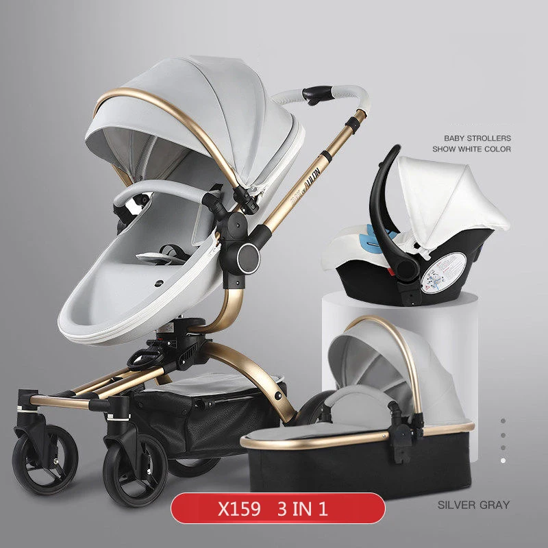Baby Carriage 360 Degree Rotating,baby stroller brand 2 in 1,baby Pram 3 in 1,leather carriage,Aluminium baby carriage pram Fold afbeelding