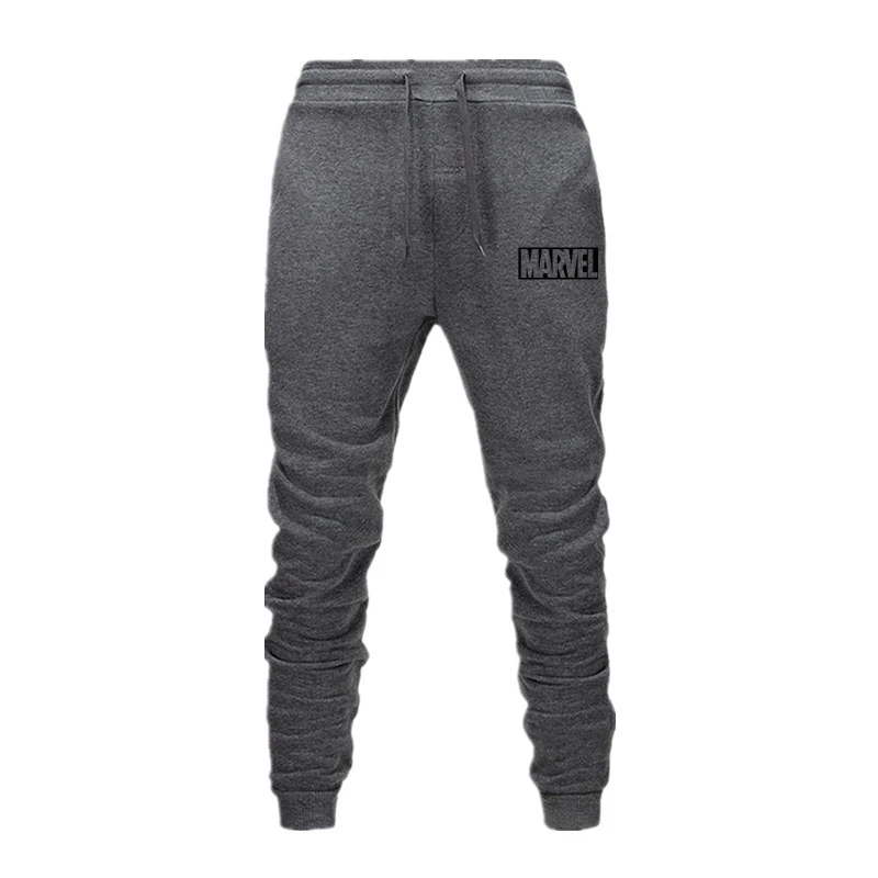 dark gray pants Осенний брендовый мужской спортивный костюм с длинным рукавом, спортивный костюм с надписью MARVEL, модные мужские толстовки с капюшоном+ штаны, комплекты повседневной спортивной одежды - Цвет: dark gray pants