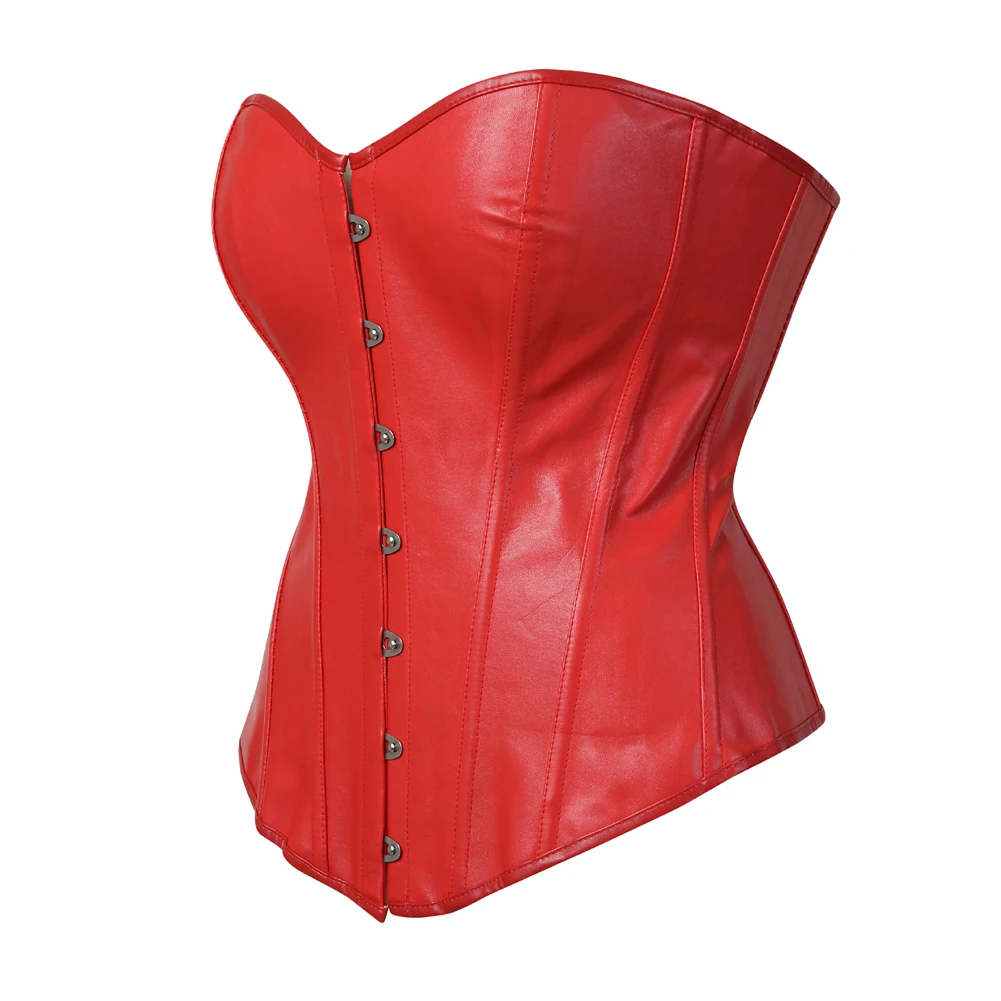 faux leather corset plus size sexy red black leather corset underbust
