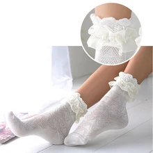 Японские осенние женские носки в стиле кавайной принцессы, белые и черные кружевные носки в стиле Лолиты, милые женские носки в стиле ретро с рюшами и цветочным рисунком, носки для пилатеса