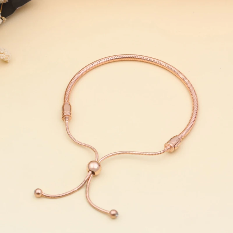 Silver Color Classic Adjustable Snake Chain Bracelets Fits Beads Link Chain Charm Bracelets For Women Fashion Jewelry bracelet jewelry