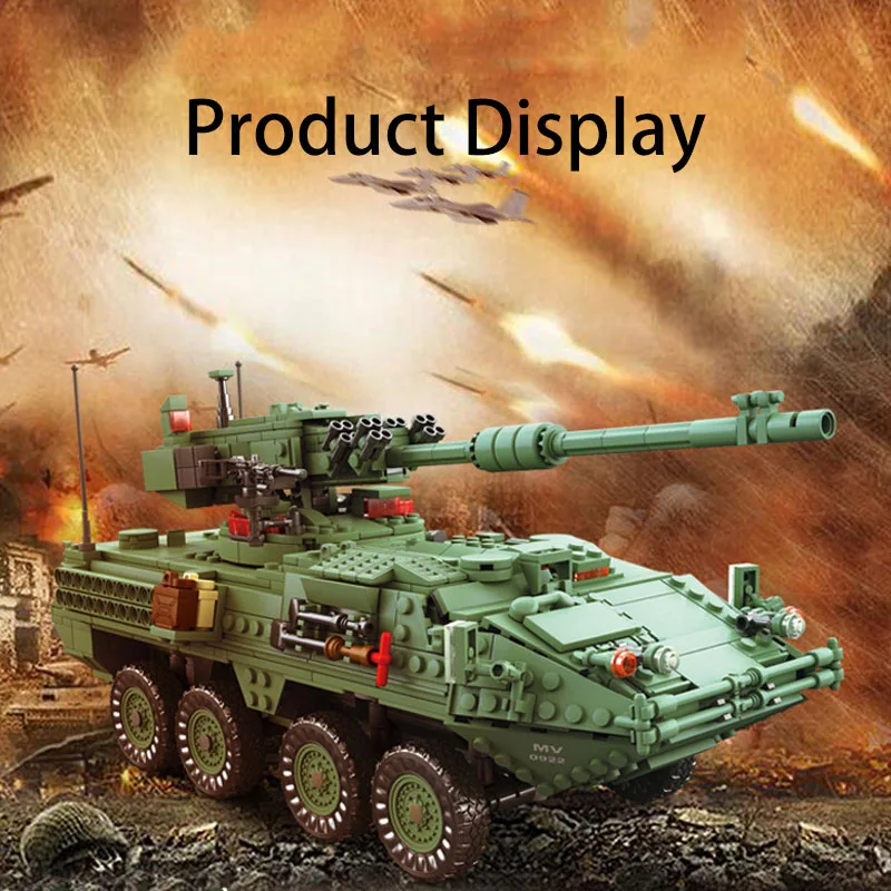 10001 1678 шт. военная техника серии Stryker M1128 MGS модель строительный блок наборы классический танк Развивающие игрушки для детей
