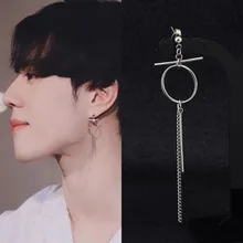 1 шт. KPOP DNA Корейская V Новая Bangtan Boys альбом JIMIN цепочка серьги-гвоздики ювелирные изделия серьги из нержавеющей стали ювелирные изделия