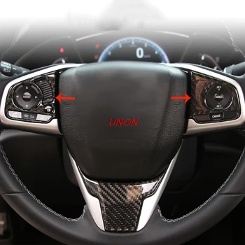 

Car Steering Wheel Button Switch Panel Cover Trim Decoration Carbon Fiber for Honda Civic 2016 2017 2018 Car Styling Accessories