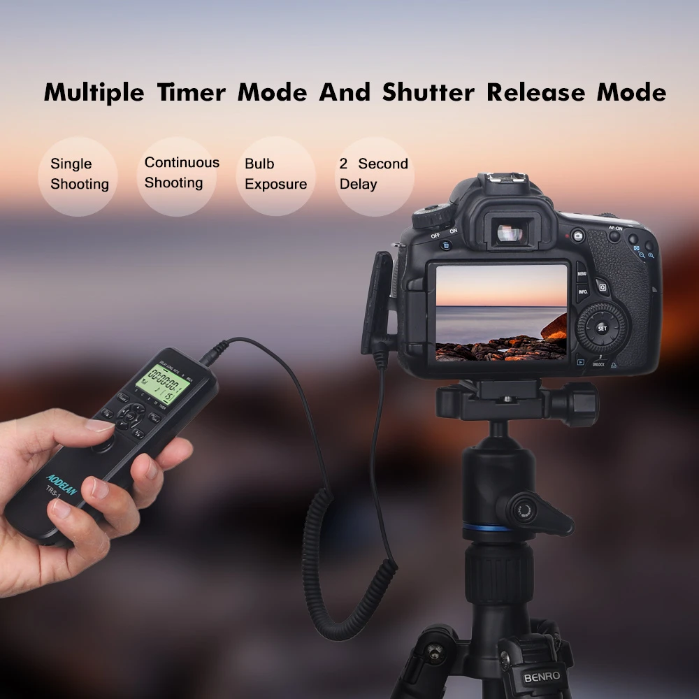 AODELAN TRS 1 Timer Remote Control Shutter Release For Canon Nikon Sony