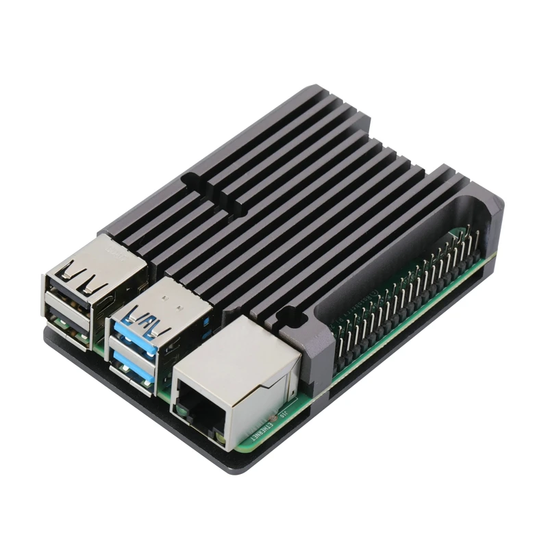 Raspberry Pi 4, металлический корпус, алюминиевый чехол, корпус, охлаждающая крышка с двойным вентилятором, опционально для RPI 4, Модель B