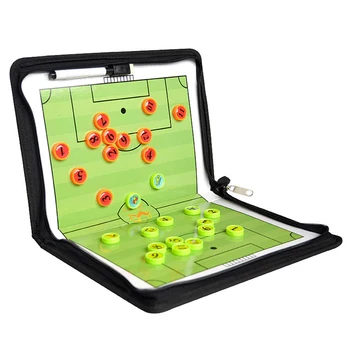 

Plate Marker Soccer Tactic Board Football Coaching Noting Magnetic Teaching Demonstration Foldable Training Portable PU Guidance