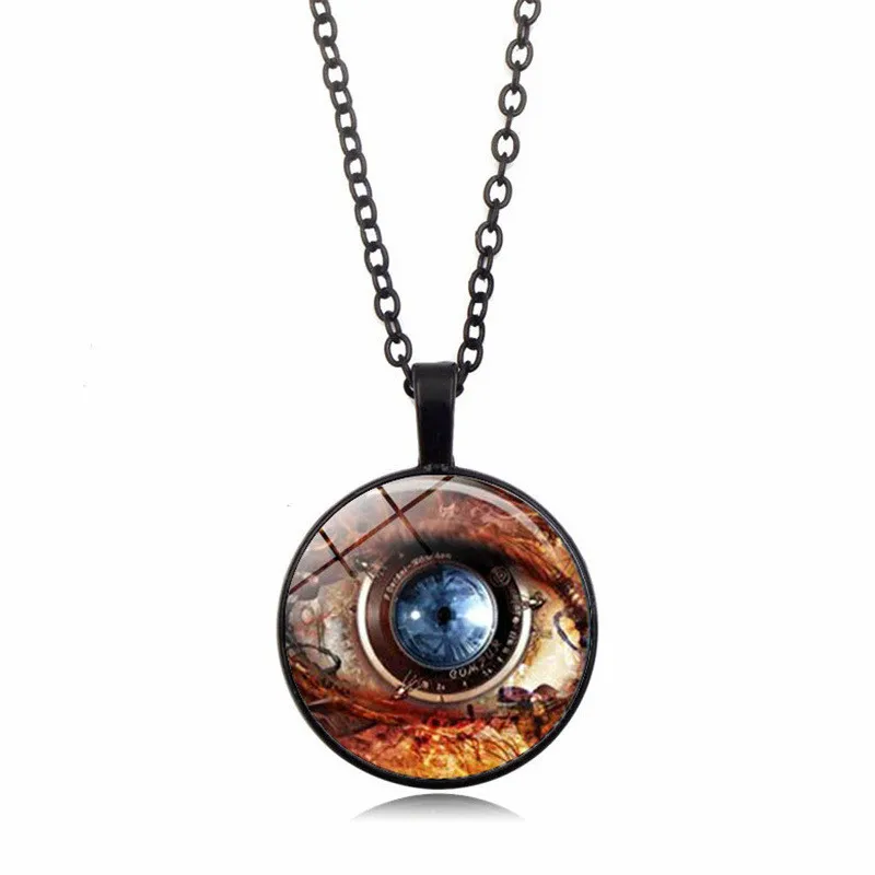 3 Colors New Christmas Glass Dome Necklace Charm Wolf Print Art Pendant Necklace Women Men Party Jewelry Gift Wholesale
