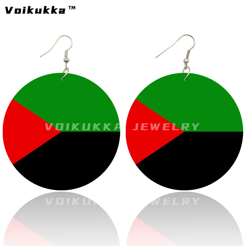 Voikukka Jewelry Both Sides Print Wood Earrings For Women French Overseas Department French Guiana Martinique Guadeloupe Flag 5