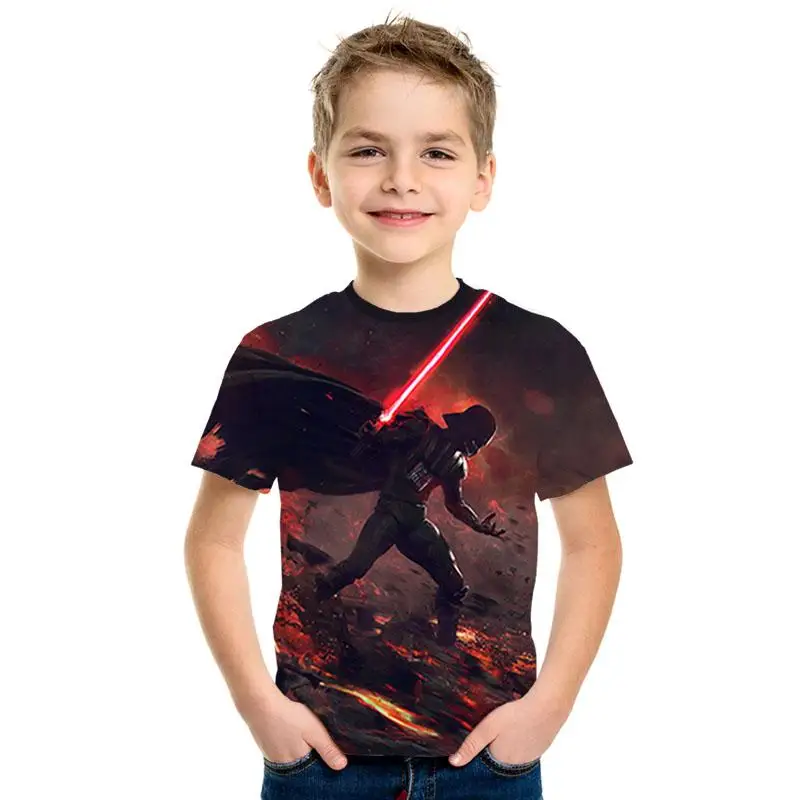 Звездные войны 3D imprimir bien de los hombres/las nias Топы Camiseta de manga corta Caballero Jedi imprimir nios camiseta de moda