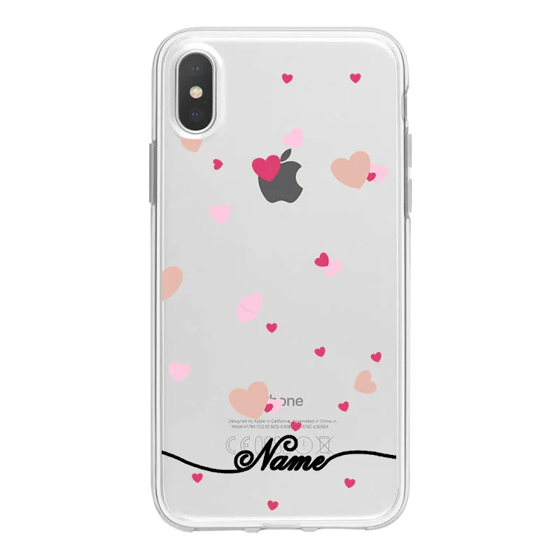 PDIY5 Прозрачный чехол для телефона с сердечком для iPhone XR XSMax X 7 8, чехол, роскошный изготовленный на заказ, сделай сам, прозрачный мягкий чехол из ТПУ для iPhone 6, 7, p, 8, p, 6 p, 5S - Цвет: PDIY5