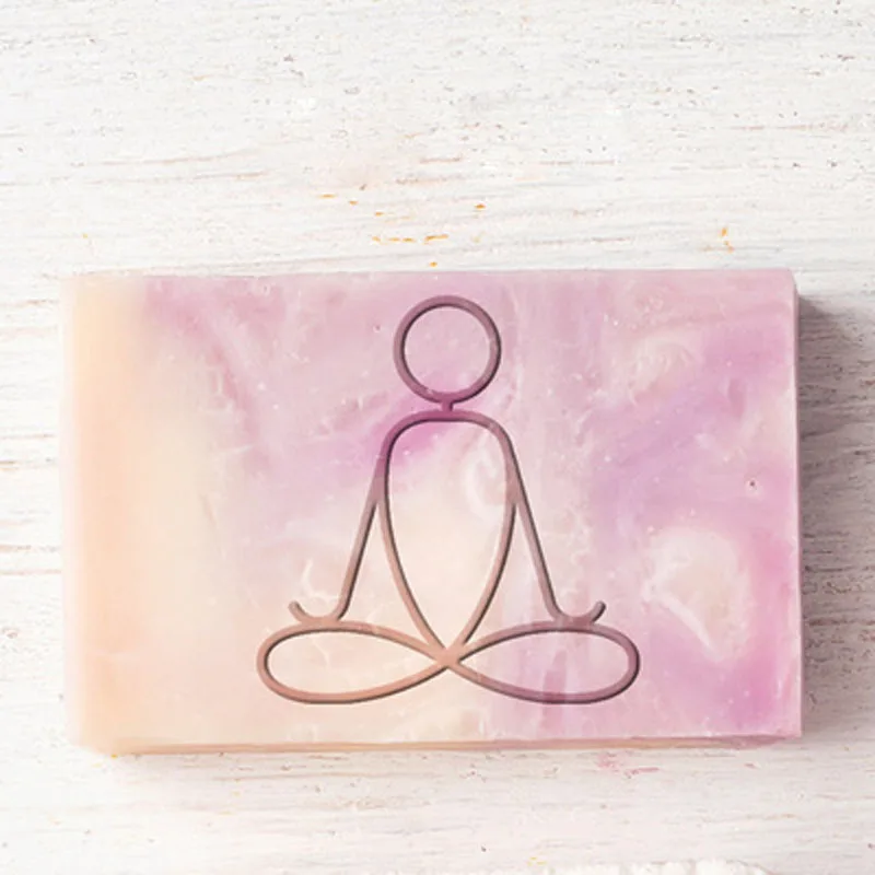 Handmade Acrylic Transparent Soap Stamp for Girls, Mini DIY, Natural Organic Glass Stamp, Making Chapter, Fitness Yoga, 3Style
