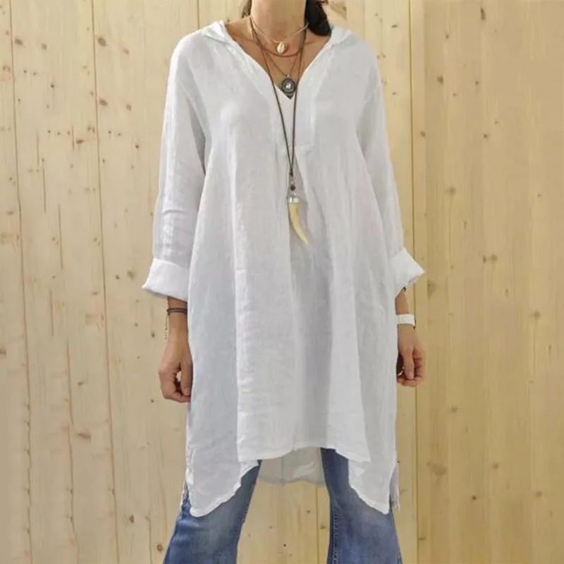 

Ladies Tops Irregular Hem Plus Size Women's Blouse Beach Summer Casual Fashion Party Shirts Tunic Long Sleeve V Neck vadim