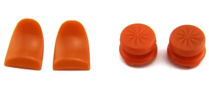 L2 R2 Botones extensores de botón + tapas de palillo de pulgar, agarres  para palancas, tapa de joystick para Playstation 4 PS4 Controller (naranja)