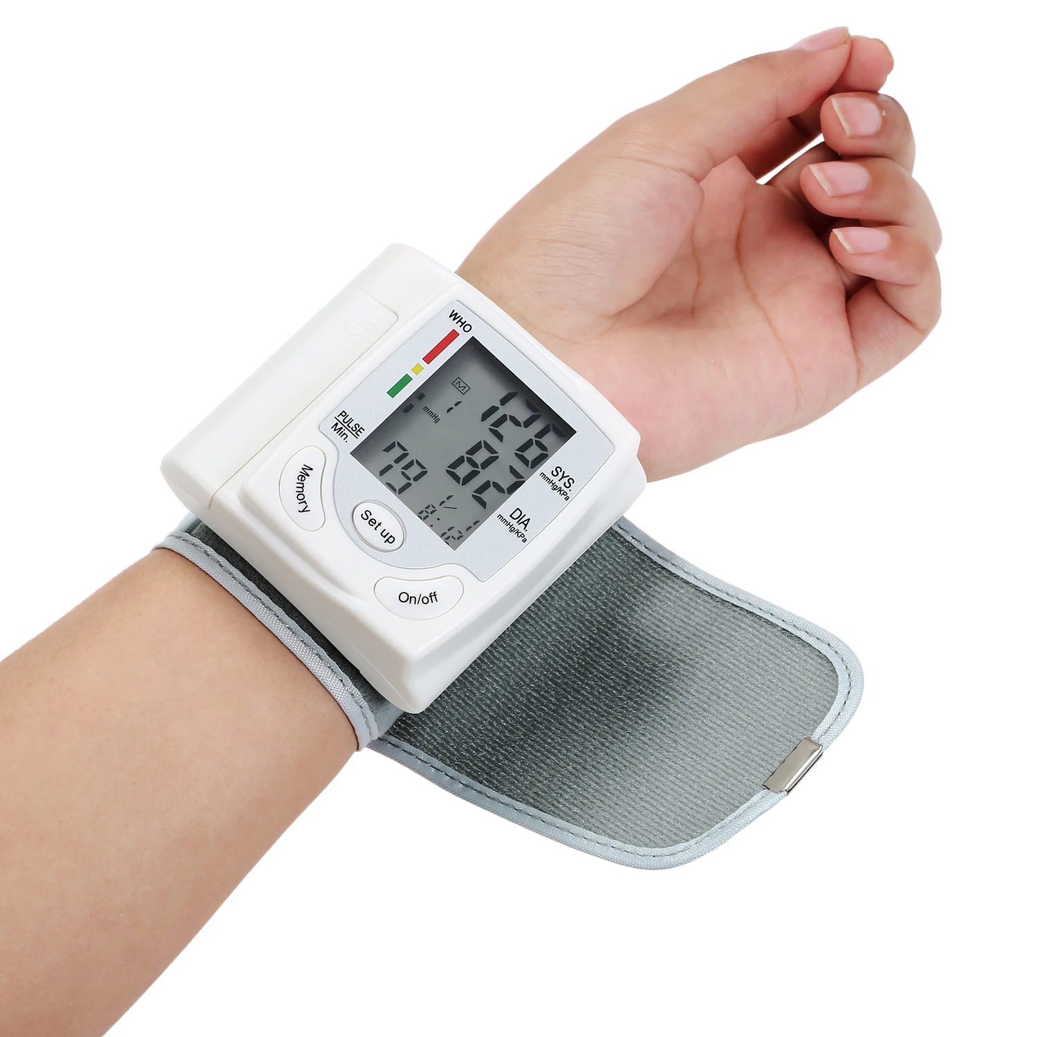 New LED Rechargeable Wrist Blood Pressure Monitor English / Russian /  Portuguese / Spanish Voice Broadcast Tonometer BP Monitor - AliExpress