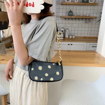 

Daisy Women Handbags Classic Texture Delicate Design Chic PU Leather Female Elegant Small Shoulder Underarm Totes Bag For Women