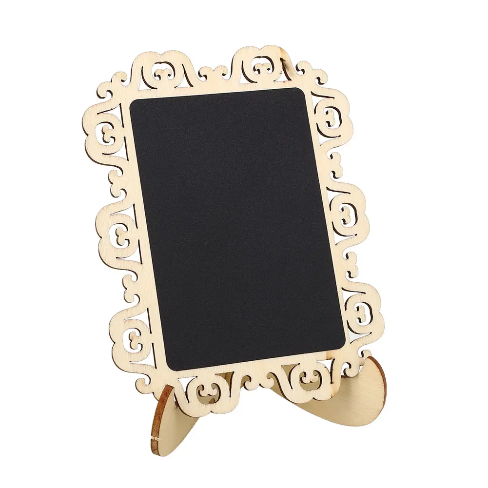 

Creation Wooden Hollowed Out Seat Card Blackboard&Stand Wedding Supply