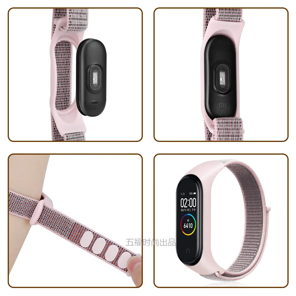 Дышащий нейлоновый ремешок для Xiao mi Band 4 3 Мягкая Спортивная петля для mi Band 3 4 Watchbnd Браслет замена браслета