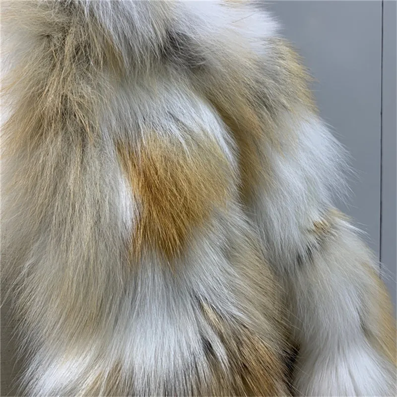 Winterjas dames натуральное меховое пальто из красной лисы зимнее теплое модное женское меховое пальто большого размера