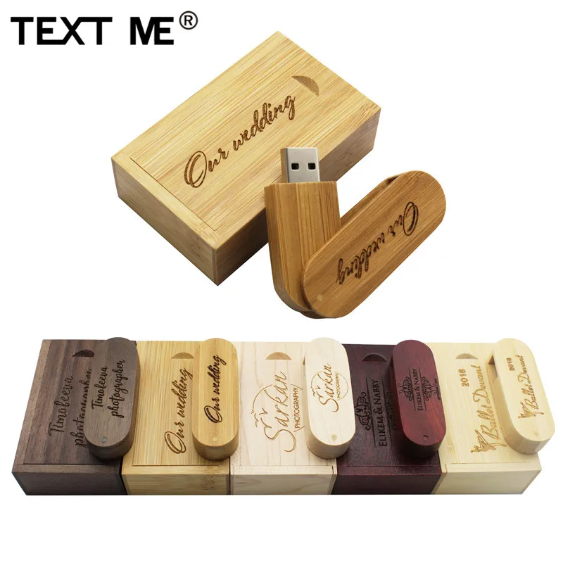 TEXT ME 5 цветов деревянный + коробка логотип Фотография Печать usb флэш-накопитель 4
