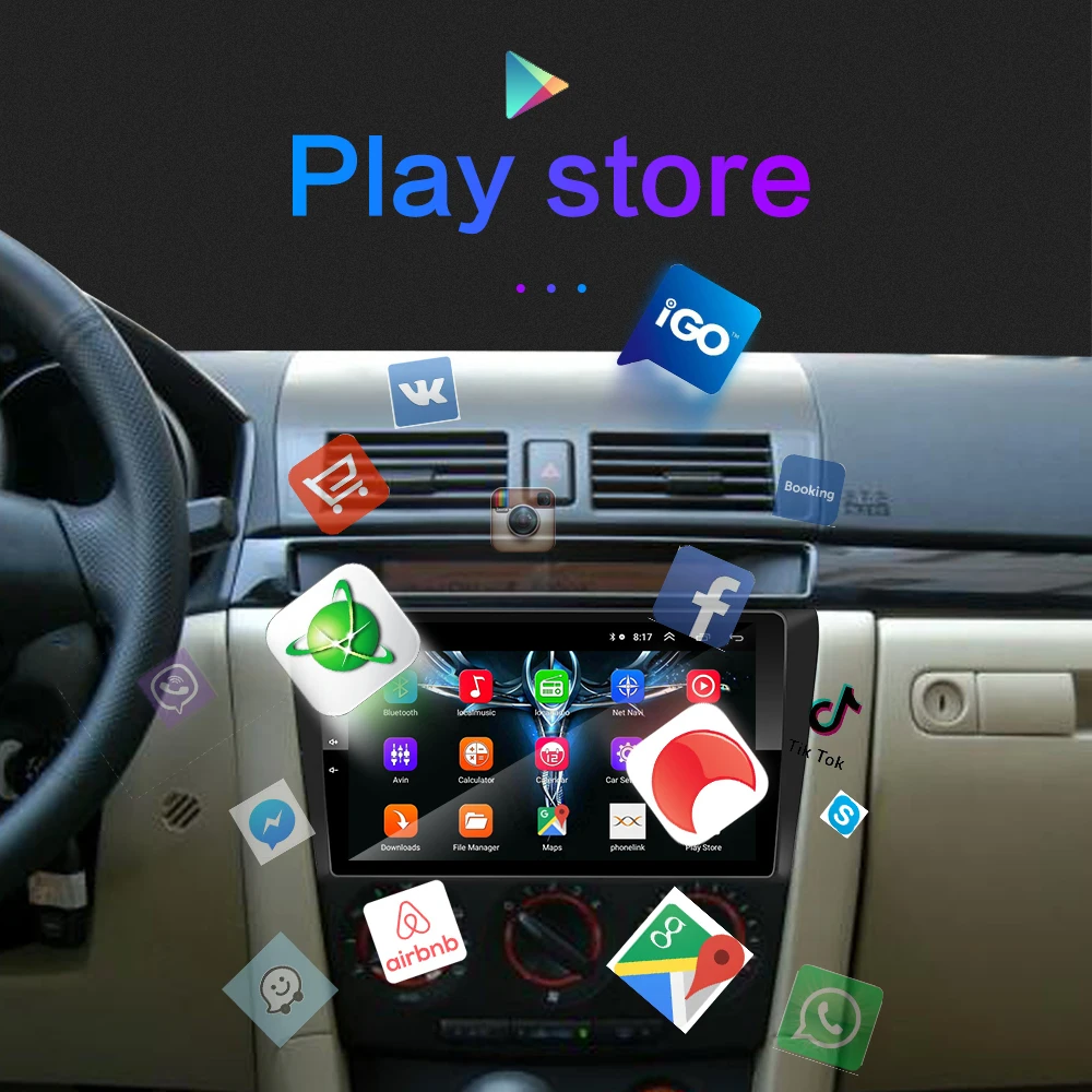 Для Mazda 3 2004 2013 maxx axela android 9 0 автомобильный DVD GPS Радио стерео 1G 16G WIFI бесплатная