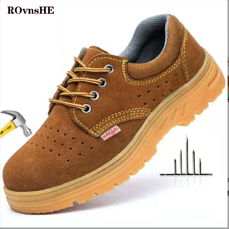 

Men Safety Shoes Indestructible Steel Toe Working Slip Puncture Proof Security Outdoor Work hunting hiking shoes