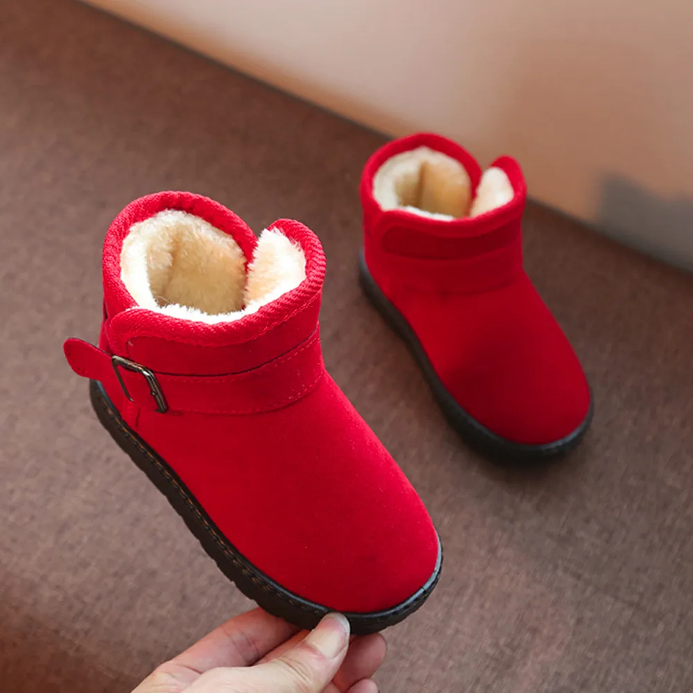 RD Tenis bebezapatilla deporte bebe; зимние ботинки для маленьких девочек; теплая однотонная повседневная обувь из флока на нескользящей подошве; deportivas bebe fille enfant; 1015 - Цвет: RD