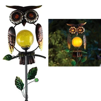 

Iron Solar Powered In Ground Warm Light Easy Install Energy Saving Patio Decoration Led Waterproof Lawn Lamp Owl Shape Outdoor