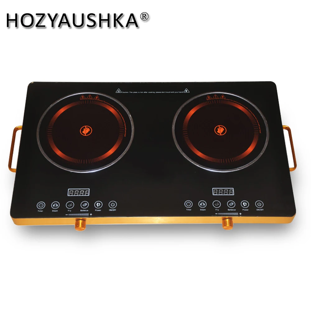 Electric stove boiler High-power rapid heating double-head electric ceramic stove knob control suitable for any high-temperature cookware