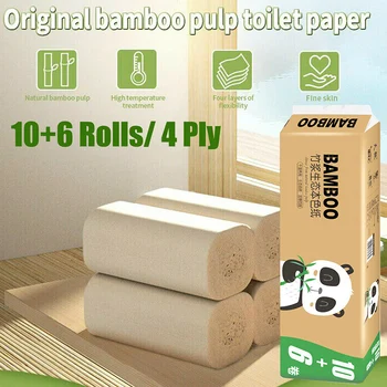 

High Quality 16 Rolls Toilet Paper 4 Ply Thicken Tissue Soft Household Skin-Friendly for Bathroom Home New