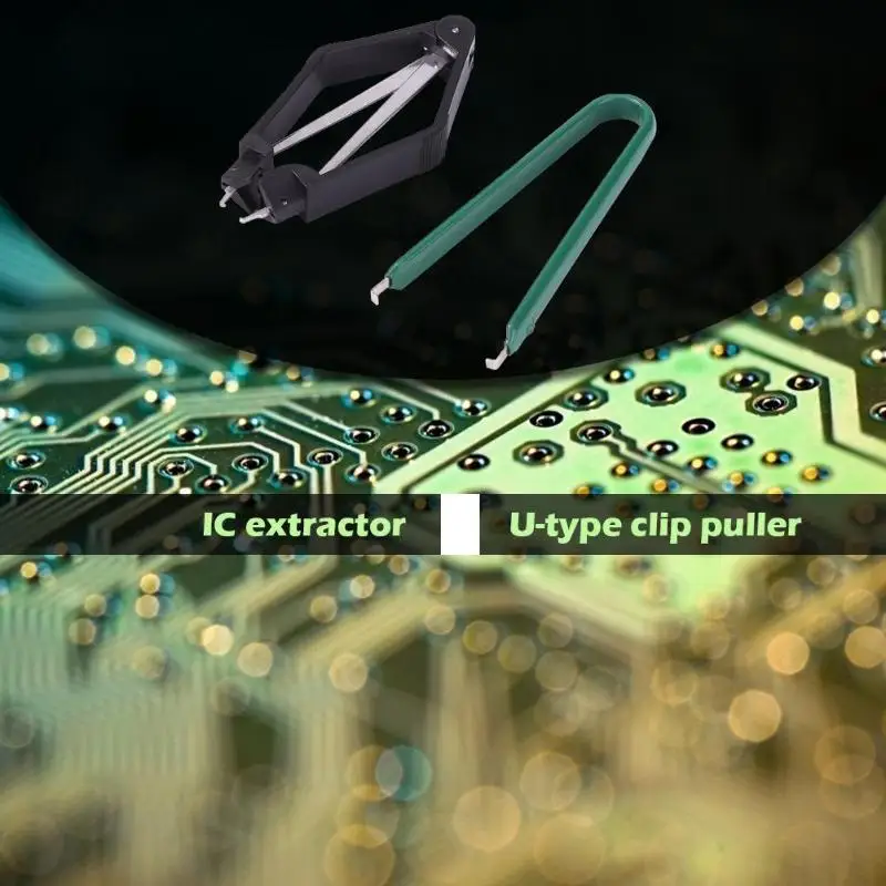 2 шт. DIY набор деталей процессор Съемник защиты IC экстрактор u-тип PLCC Съемник зажимы пластиковая ручка антистатические ручной инструмент