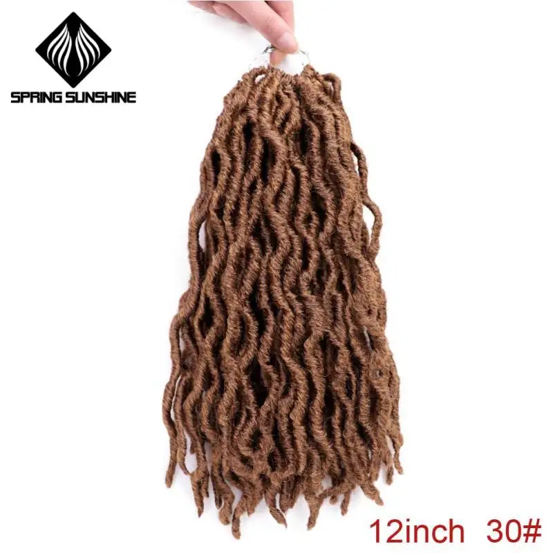 #30 Весна солнце 12 18 дюймов Nu Locs Ombre Faux Locs Curly плетение волос Синтетические крючком косы волос - Цвет: #30