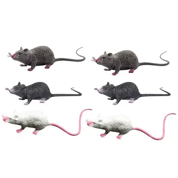 

6pcs Fake Artificial Mice Toy Simulation Mouse Model Halloween Tricky Novelty Toy Scary Party Props for Children Kids