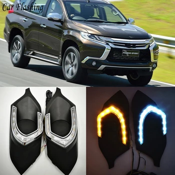 

1Pair Turn Signal Light style relay LED CAR DRL Daytime running lights for Mitsubishi Pajero Sport 2016 2017 2018 2019