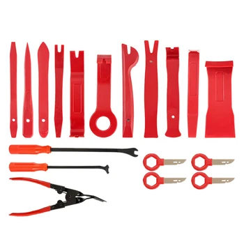 

18Pcs Auto Trim Removal Tool Kit, Auto Upholstery Tools Fastener Remover Car Panel Removal Trim Clip Plier Set with Storage Bag