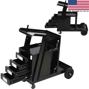

Durable Welding Cart w/4 Drawer Cabinet MIG TIG ARC Plasma Cutter Tank Storage
