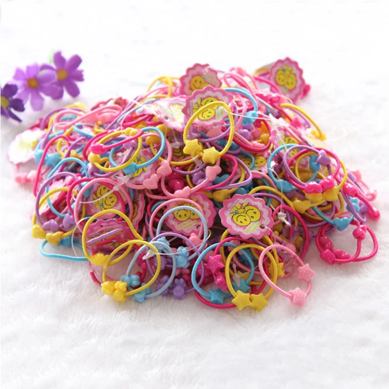 50Pcs/set Fashion Headwear Baby Hair Circle Cartoon Animal Hair Rope Rubber Band Children Headband Women Hair Jewelry