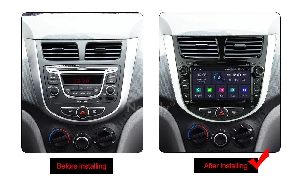 NaviFly Android 9,0 автомобильный мультимедийный плеер, автомобильный DVD для Hyundai Solaris Verna Accent 2010-, Автомобильный gps радио, видео навигация