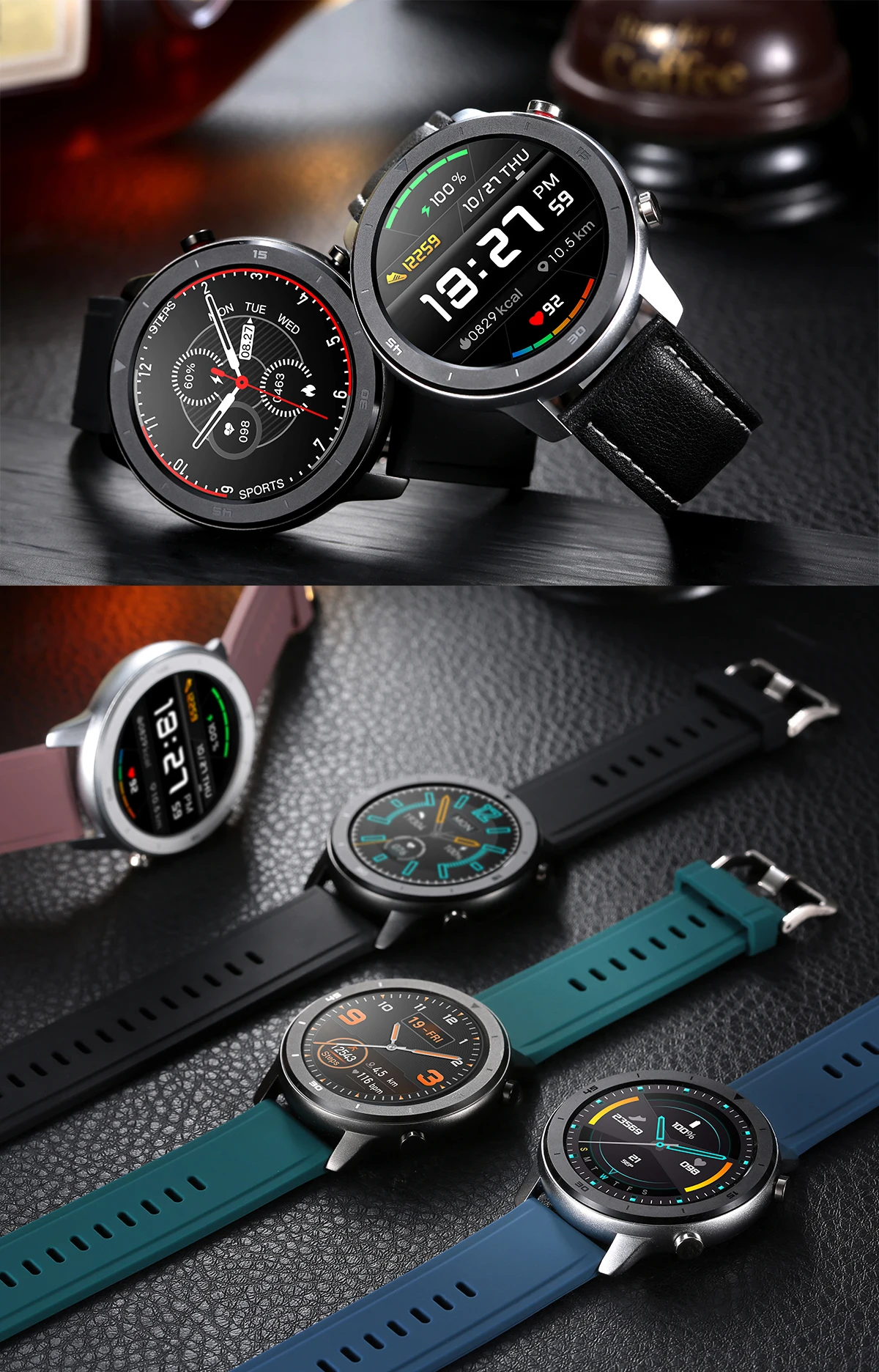 DT78 Смарт-часы для мужчин и женщин, умные часы, браслет, фитнес-трекер, беспроводные устройства, водонепроницаемый монитор сердечного ритма