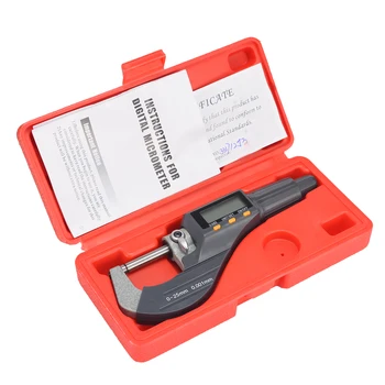 

High Precision 0-1" 0.00005" LCD Digital Electronic Display Outside Micrometer Carbide Tip 0-25mm Kit Accurate Micrometer