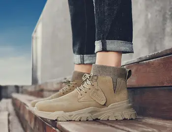 

Martin boots men's autumn and winter tide shoes high shoes men's help snow boots tooling boots