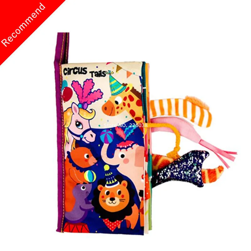 SZ47 Circus Tails Детские игрушки, детские книги для раннего развития, тканевые книги для детей, Обучающие Развивающие книги, хвосты животных, динозавры SZ04 - Цвет: SZ47 Circus Tails