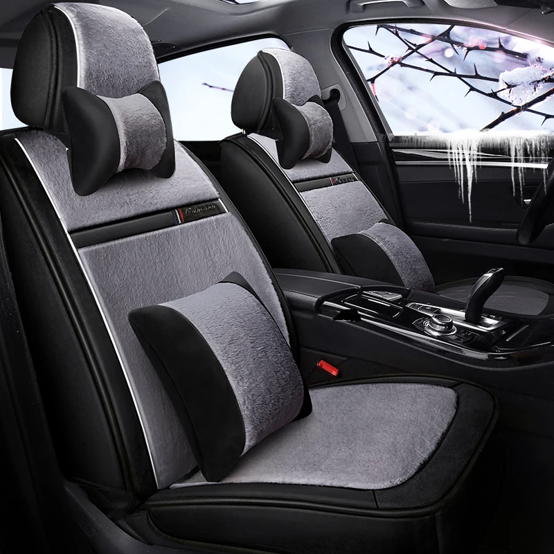 Winter Auto Volledige Dekking Seats Covers Pluche Auto Bekleding Voor Kia Ochtend Picanto Rio Cerato Ziel Zaad Optima Stinger