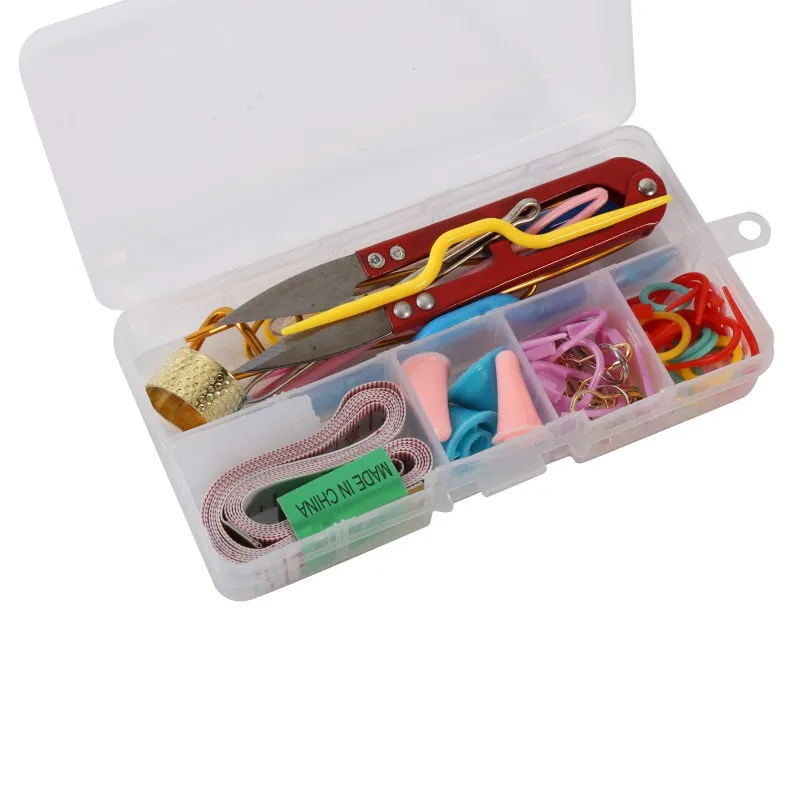 Домашние аксессуары для вязания DIY Набор инструментов для вязания крючком стежка принадлежности для плетения поставляется с футляром Пряжа Комплект трикотажа