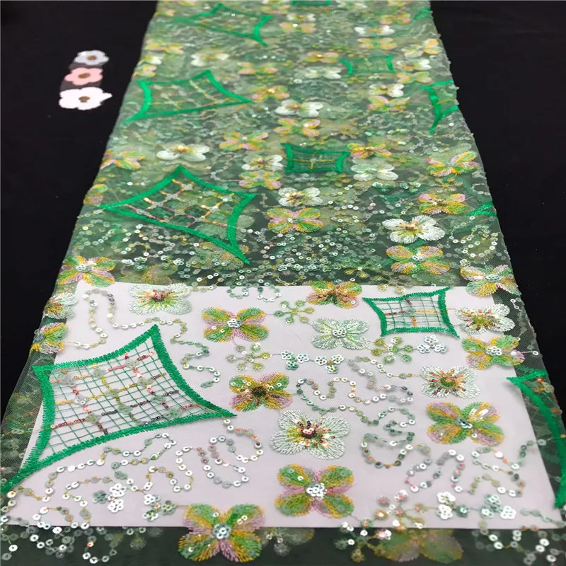Новая нигерийская вышитая 3d сетка с блестками кружевная ткань для невесты