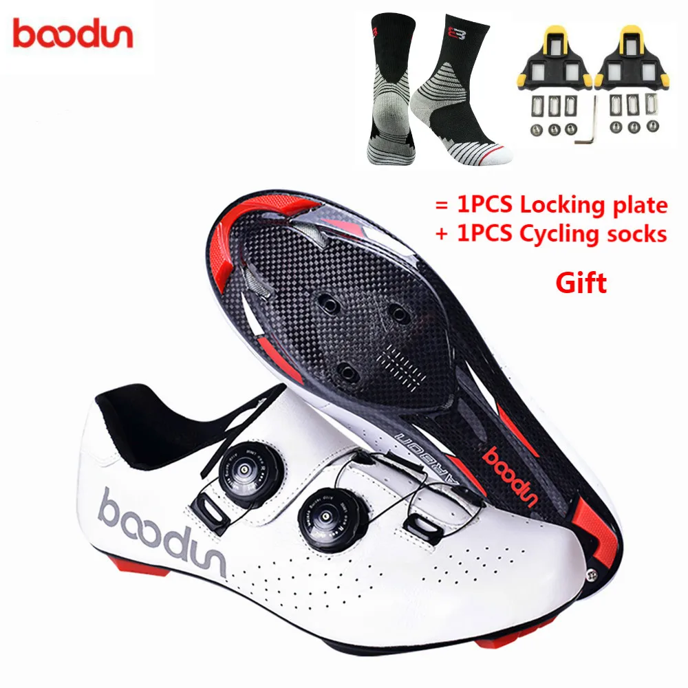 

DOODUN 2020 Road cycling shoes Leather Carbon Fiber ultralight Self-Locking Shoes professional racing road bike bicycle sneakers