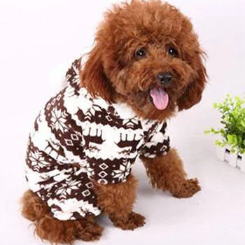 

Dog Coat Newest Winter Soft Warm Pet Dog Puppy Winter Clothes Snowflake Deer Printed Hoodies Jumpsuit